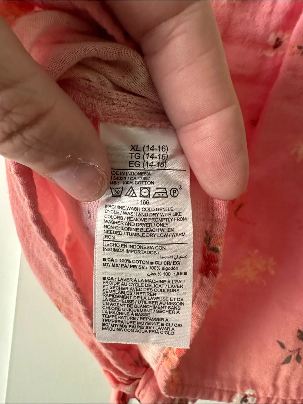 Girls XL Old Navy Coral Pink Floral Puff-Sleeve Crop Top